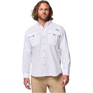 NWT Columbia Men's PFG Bahama II Long Sleeve Shirt White XXL